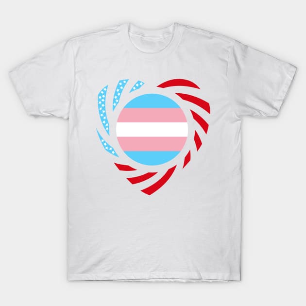 Rainbow Murican Patriot Flag Series (Blue, Pink & White Heart) T-Shirt by Village Values